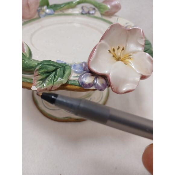 Fitz and Floyd Classics Candle Holder Garden Rhapsody Collection Pedestal 1999 - Picture 15 of 16